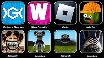Roblox New Update ZOONOMALY (OBBY),Nextbots in Playground Mod,Melon Box,Winter Frozen Bot | Gameplay