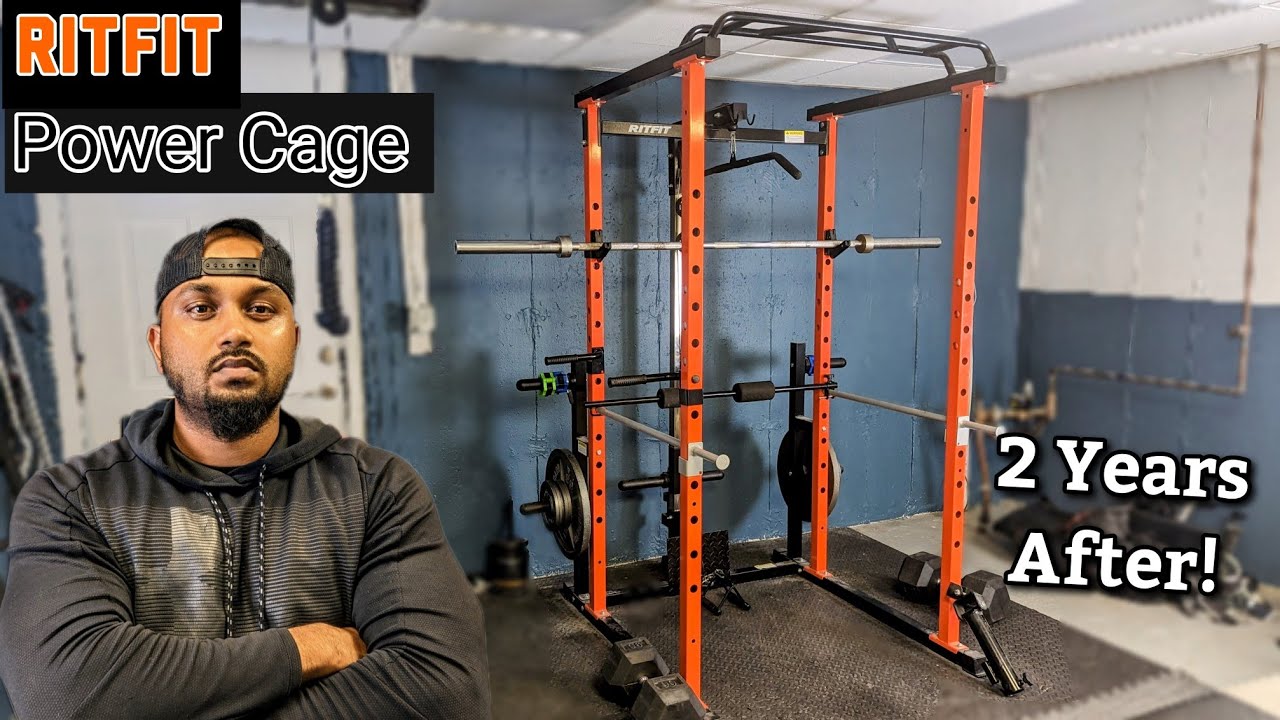 RitFit Power Cage with Lat Pulldown Power Rack with Pulley System