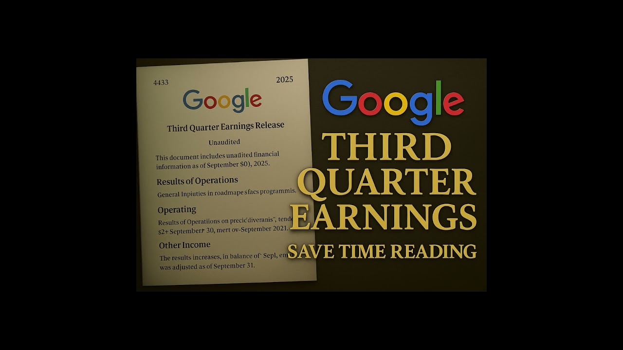 Google Q3 2025 Earnings Report ｜ Save Time with This Summary & Analysis  