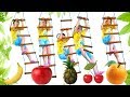 Learn Fruits with Five Little Babies Jumping On The Stairs Educational Videos Good Song for kids