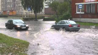 Наводнение на улице Силькю в Лиепае. 2013 07 11