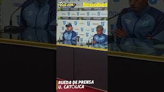 El técnico de @ucatolicaec Diego Martinez y Emiliano Clavijo en rueda de prensa