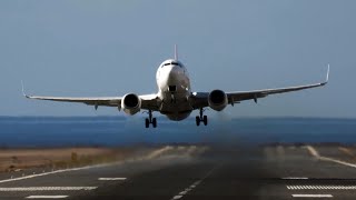 Front Row Views of Thrilling Plane Takeoffs at Lanzarote Runway! by flugsnug 1,010 views 4 months ago 1 minute, 57 seconds