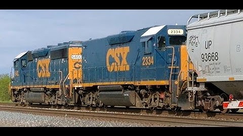 CSXT 6402 & 2334 Slug/Mate on C750 pass Brocton,NY (Dunkirk to Erie) in 4K