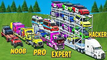 NOOB VS PRO VS EXPERT VS HACKER TRANSPORT BATTLE! Farming Simulator 25