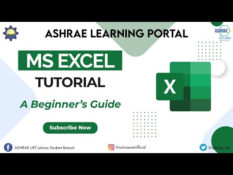 MS Excel | ASHRAE Learning Portal | ASHRAE UET Lahore