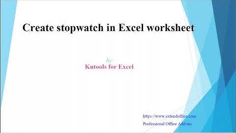 Create stopwatch in Excel
