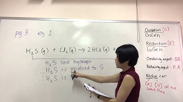 Redox in terms of hydrogen eg 1