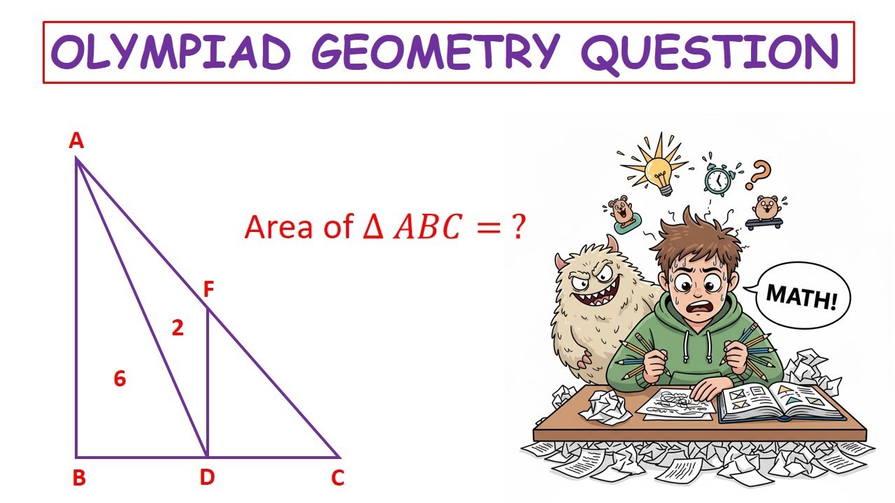 Math Olympiad Geometry Problem | Find the Area of Triangle | Step-by ...