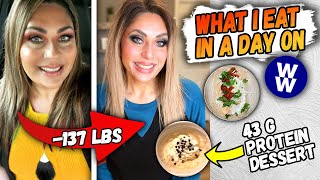 WHAT I EAT IN A DAY ON WW TO LOSE 137 POUNDS - 43G PROTEIN DESSERT & SHRIMP TACOS! screenshot 3