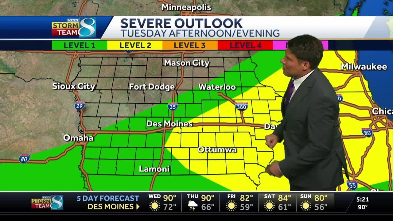The heat will finally be breaking with storm chances to follow
