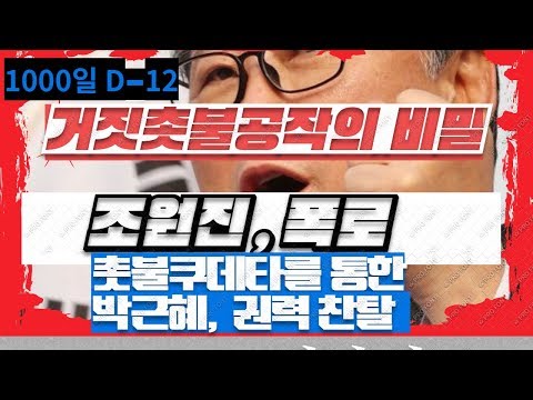 [박, 인신감금1000일, D-12]조원진 대표가 밝힌 이것이 촛불공작 비밀의 실체다