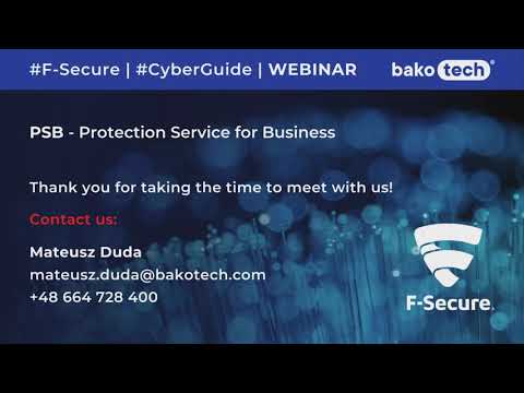 F-Secure | PSB - Protection Service for Business | Webinar