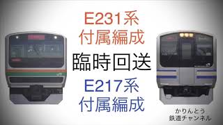 E231系・E217系付属編成臨時回送