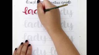 Brush Lettering with Traceable Worksheets - lady