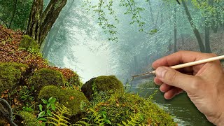 Painting a Woodland Stream | Timelapse