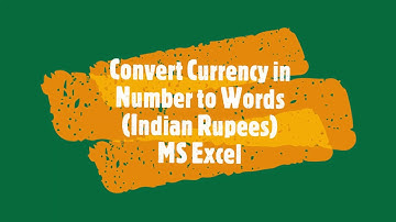 Number to Words - Indian Rupees Conversion in MS Excel