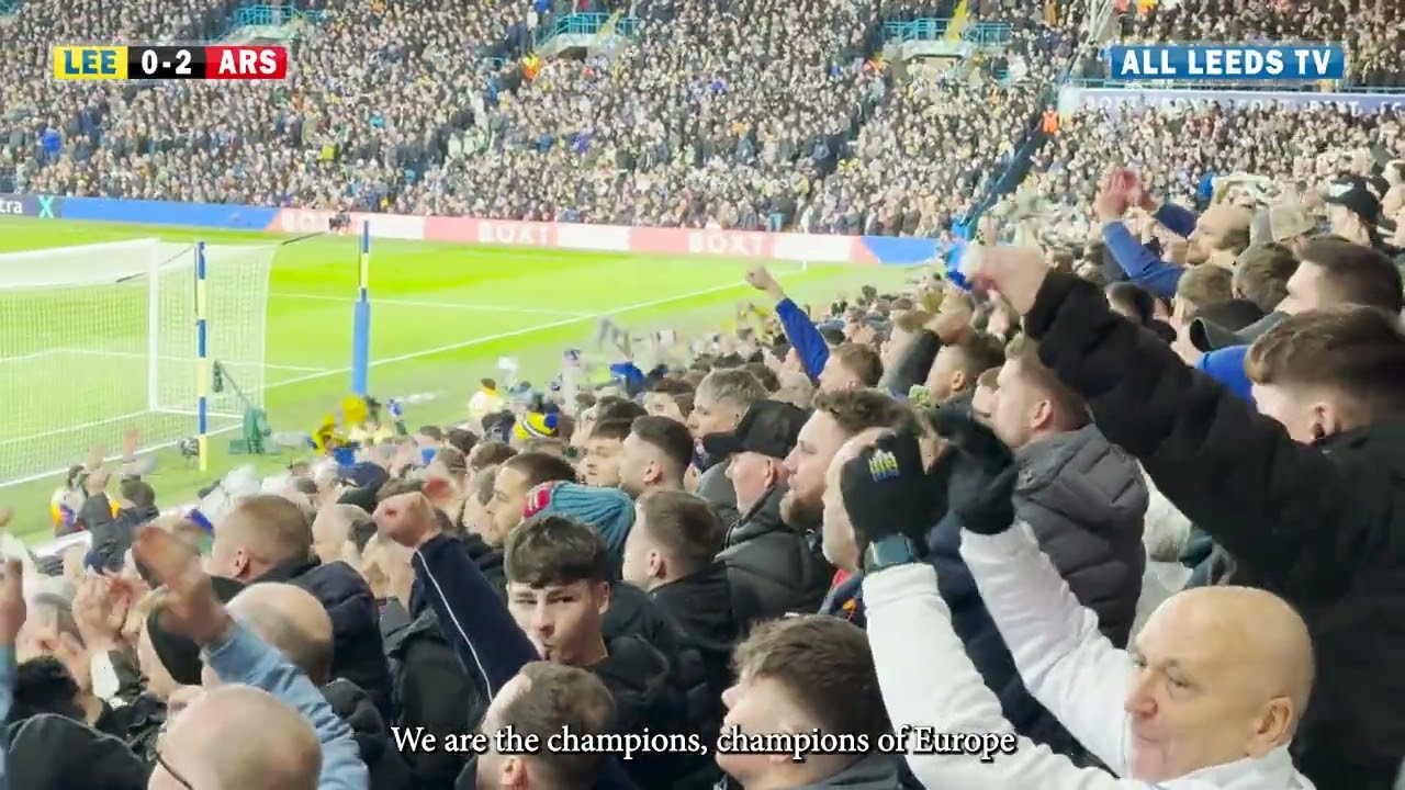 LEEDS FANS IN FULL VOICE DESPITE LOSING 4-0 TO ARSENAL | Fan Cam