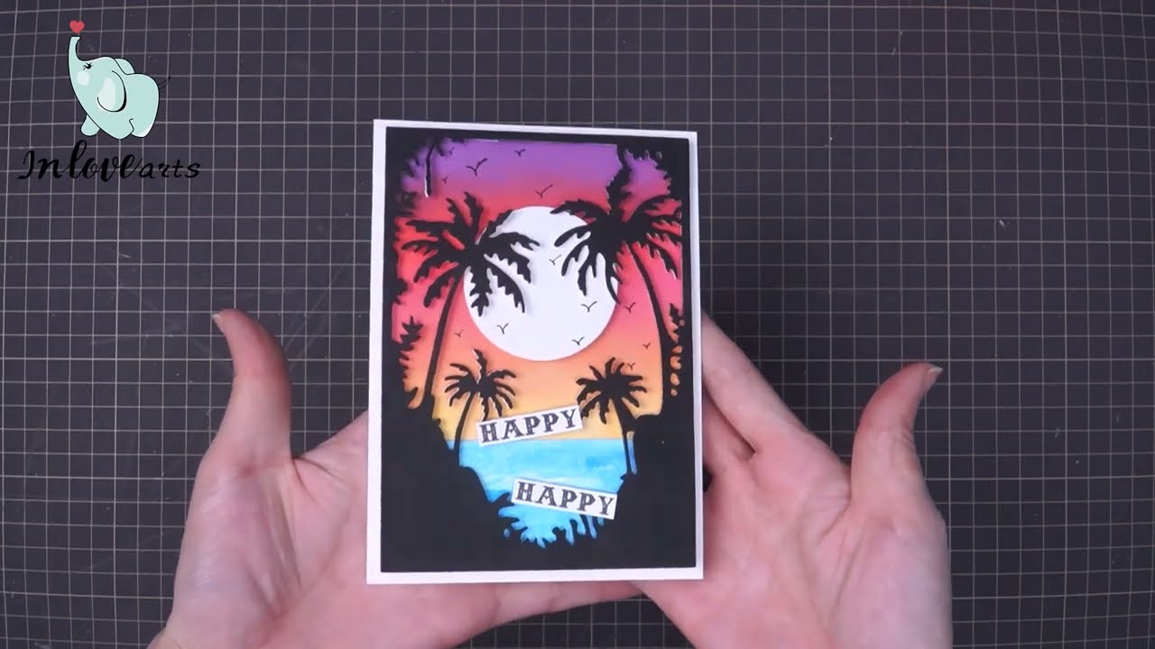 Video Tutorial | Inlovearts | Cutting Dies | Palm Tree Background Board Cutting Dies