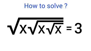 Math Olympiad | Can you solve this ? | A Nice Radical Problem