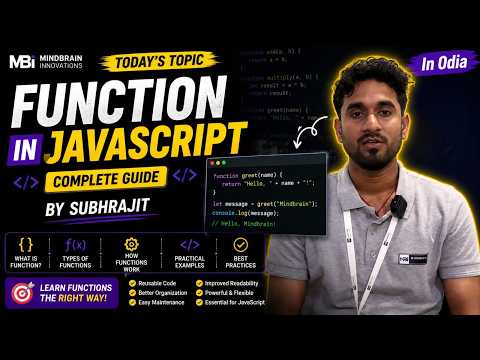 Functions in JavaScript Explained | Complete Guide for Beginners | In Odia | Subhrajit Sir
