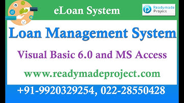 Loan Management System, VB6 and MS Access Configuration and Working Demo