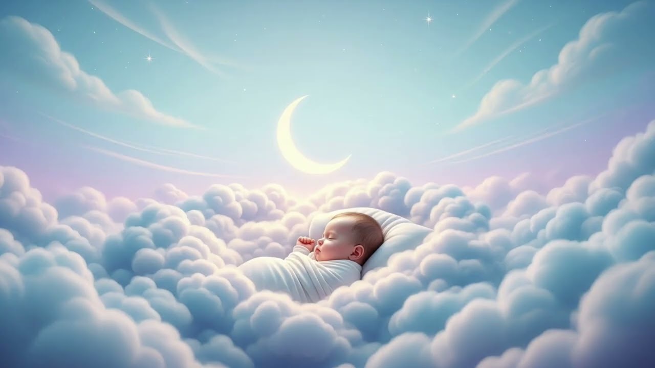 Soft Harp Lullaby for Baby Sleep ☁️🌙 | Gentle Dream Music for Newborns | Sleep Instantly 4 Minutes