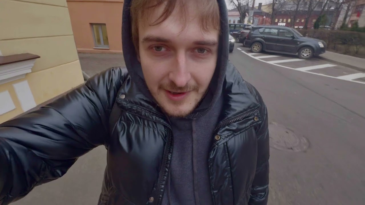 300 years Old historical Russian hood. USSR downtown walking