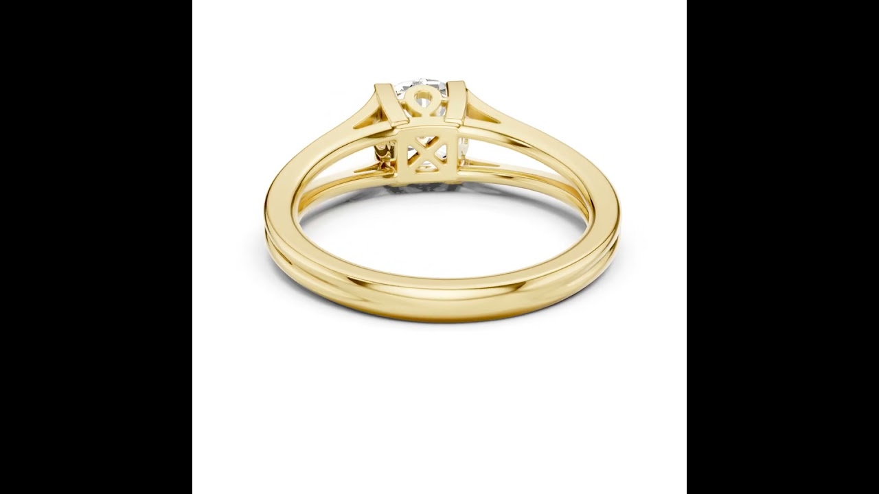 Round Cut Solitaire Diamond Proposal Ring With Split Shank
