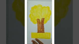 Tree with overlapping and scribbling techniques