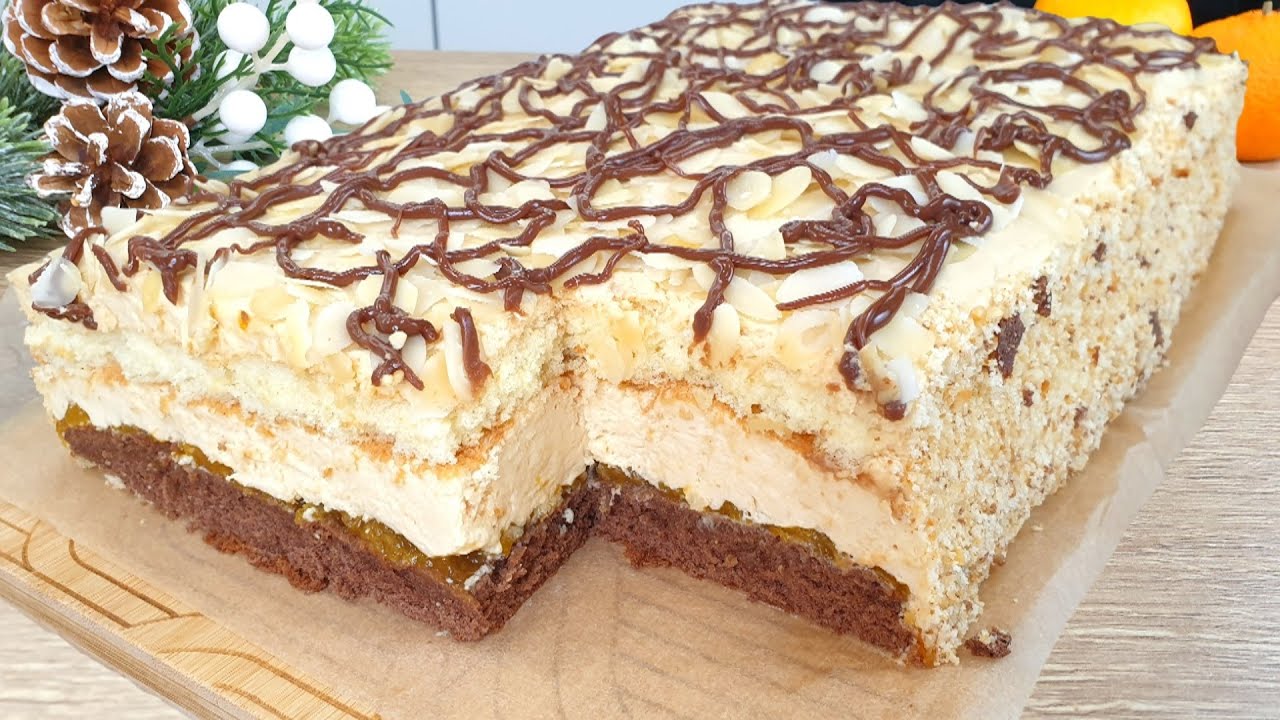 Świąteczne ciasto tortowe przekładane przepysznym kremem ⭐ mięciutkie i proste w przygotowaniu 🍰