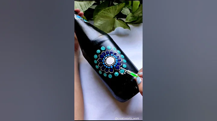 Evil eye bottle art / Dot mandala art / Diy / Acrylic paint on bottle #shorts #creativearts_work