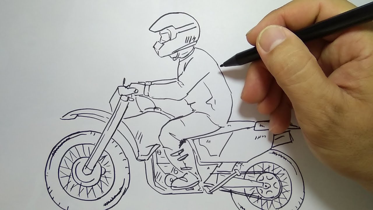 Cara Menggambar Motorcross How To Draw Motor Cross Youtube