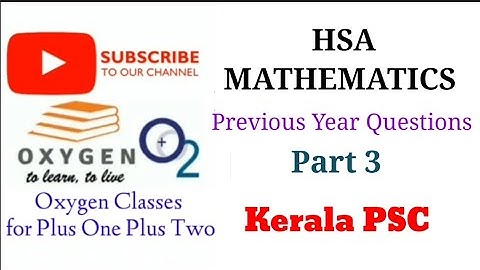 HSA Mathematics | Previous Year Questions (Part 3) | Kerala PSC