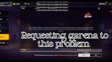 Free fire recording problem (current device does not support this feature)