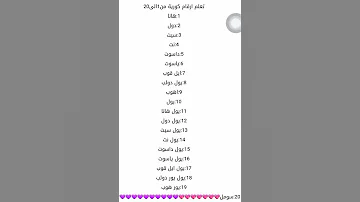 تعلم الارقام باللغه الكوريه 