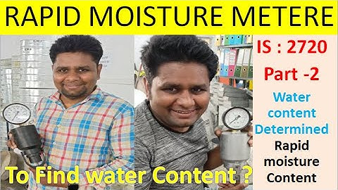 Water Content Determination - Rapid Moisture Meter Method | Soil Moisture Content Testing IS 2720-2P