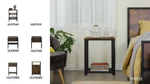 Unique Industrial Design Nightstands, Bedside Tables, Home Improvement, Home Furniture - VASAGLE