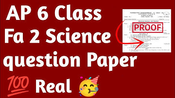 Ap 6thclass fa2 science question paper 💯real🥳 2023-24 question paper (model paper) fa2 new syllbus
