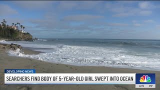 Missing 5-year-old's body recovered after girl was swept into ocean
