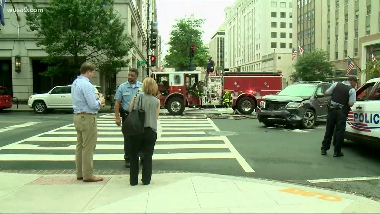 DC police chase ends in fiery crash - YouTube