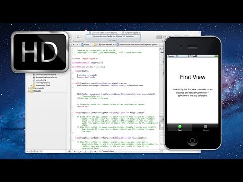 Xcode 4.3.2 iPhone SDK Tutorial - Custom colored TabBar Icons HD