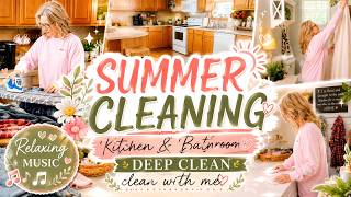 A Relaxing Summer Clean With Me | Kitchen & Bathroom Deep Clean | Robin Lane Lowe