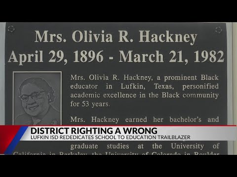 'Important that it go back': Lufkin ISD rededicates Hackney School