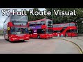 FULL ROUTE VISUAL - 97 - Chingford Station to Stratford City - 15046 (LX09ABK)