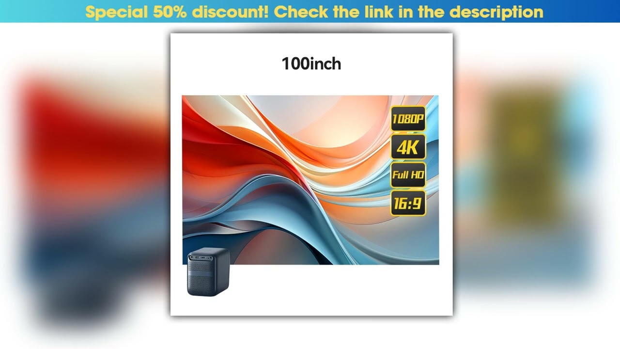 Wanbo 100inch HD AntiLight Curtain Projector Screen 169 Indoor Ultra View Portable Foldable 3D 4K