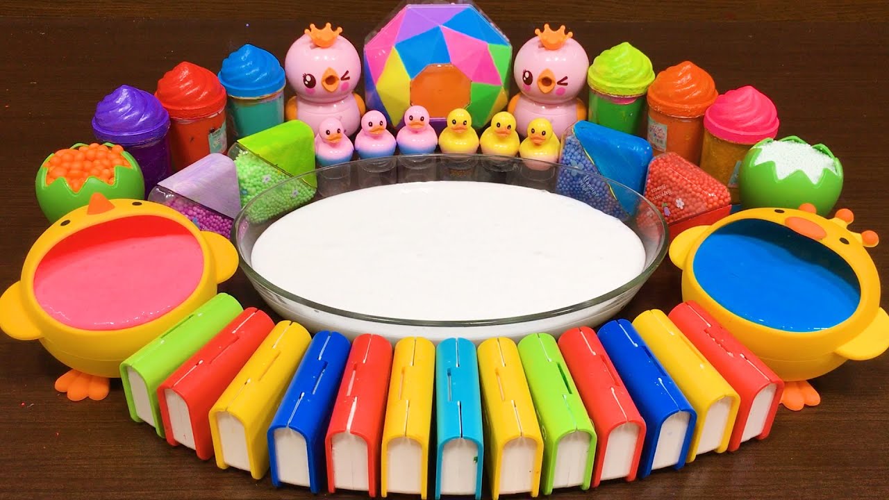 Mixing Makeup, Clay, Floam and More Into GLOSSY Slime!!! Satisfying Video #17