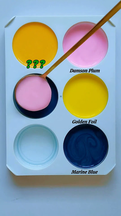 💜💛💙 Royal Harmony — Damson Plum Meets Gold & Deep Marine! #colors #relaxing #colormixingmagic