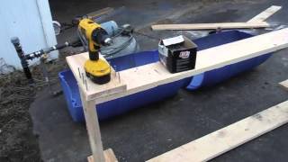 This is an instructional video on how to build a bunk feeder for cows, horses, goats or sheep. I used a blue plastic barrel cut in half 