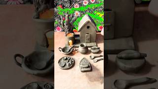 गांव की देसी Kitchen Set #diy #art #claysculpture #craft #kitchen #clayart #kitchentools #mitti